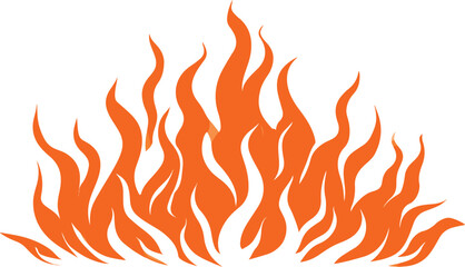 Flaming Fun: A Cartoon Illustration of Fire,  vector illustration	
