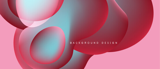 Abstract flowing shapes, pinks, blues create modern background. Gradient colors offer smooth visual experience. Design feels dynamic, elegant.