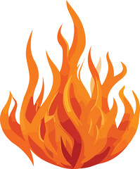 Flaming Fun: A Cartoon Illustration of Fire,  vector illustration	
