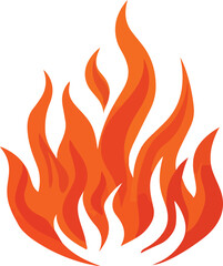 Flaming Fun: A Cartoon Illustration of Fire,  vector illustration	
