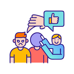 Vector multi color icon for Verbal bully