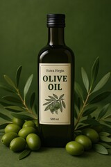 Elevate your brand with premium olive oil packaging—close-up label showcasing natural purity, gourmet appeal, and sustainable Mediterranean heritage. Perfect for gourmet shops and e-commerce.