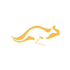 kangaroo hopping across red australian outback