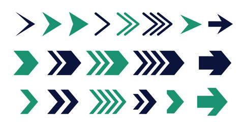 Set of Directional Arrow Icons &ndash; Navigation and Interface Sign Symbols for Web, App and Signage