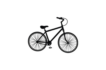 Fototapeta premium Simple Black Silhouette of a Bicycle on White Background