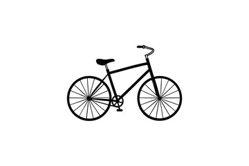 Obraz premium Simple Black Silhouette of a Bicycle on White Background
