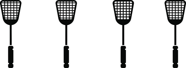 Fototapeta premium Swatter Handle Silhouette Icon Vector Set - Pest Control Grips