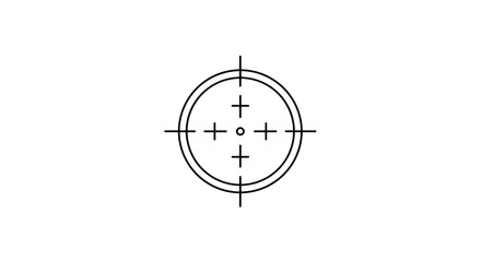  Crosshair target icon in minimal black outline style on white background