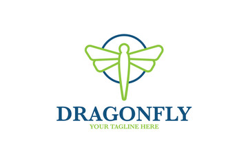 Creative modern dragonfly logo design template vector illustration