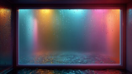 Window of Vivid Hues: A mesmerizing scene of an open window framing a spectrum of vibrant colors, creating a captivating and artistic visual.