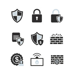 Security vector icon set for web, internet, and business illustrations