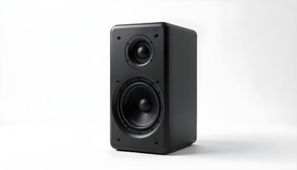 Obraz premium black audio high quality speaker isolated on white background