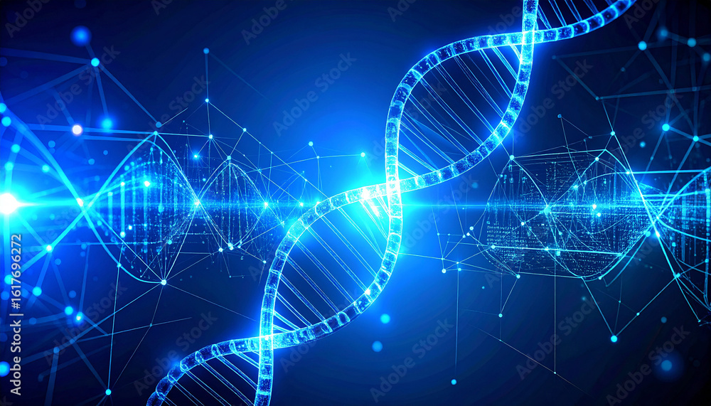 Poster dna structure visualization: a captivating digital representation of the dna double helix structure.