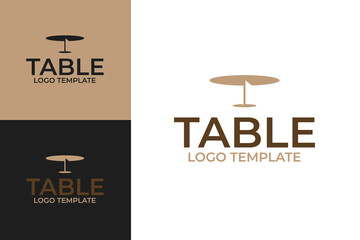 Furniture table logo design template vector illustration