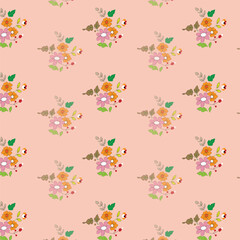 Seamless floral natural abstract pattern white background 
