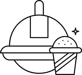 Obraz premium vector illustration of a black and white