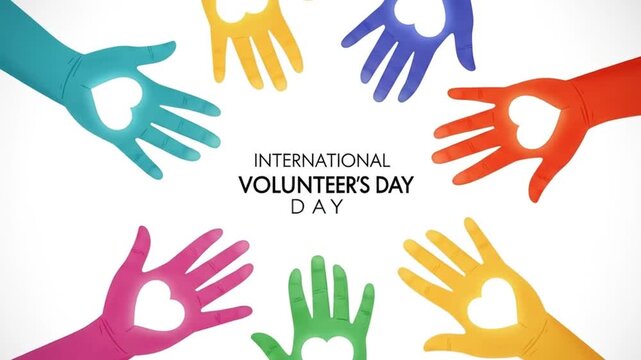 International Volunteers Day hands graphic