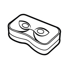 Relaxing eye mask packaging design with black outline