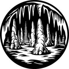 stalagmite (linocut style)