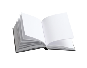 Open Book with Turning Page, Isolated on Transparent Background
