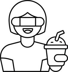 hand drawn vector illustration of a cartoon painter