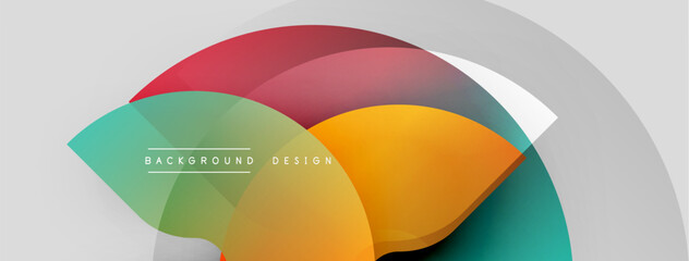 Obraz premium Abstract colorful shapes overlap, creating dynamic modern design. Smooth gradients, vibrant hues, simple composition.