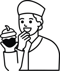 cartoon chef with a tray