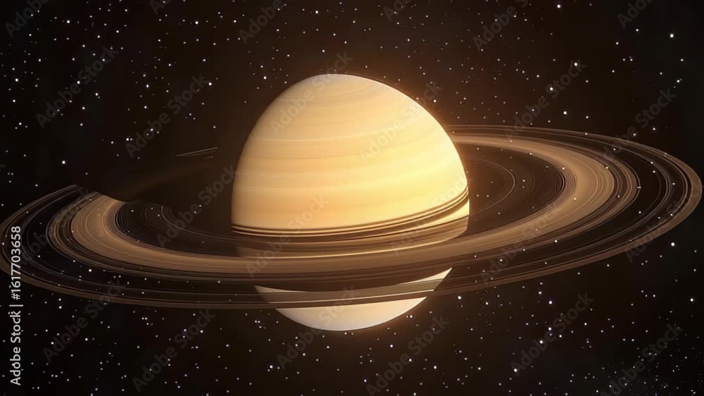 Canvas Prints beautiful depiction of saturn with striking rings in deep space background, saturn planet in space w