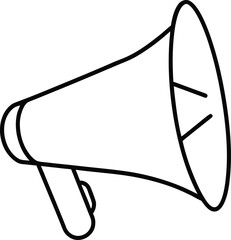 Simple Line Art Megaphone Illustration Loudspeaker Announcement Graphic