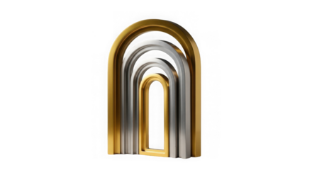 Ai generated image of modern abstract archway design isolated on transparent background