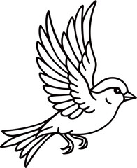 Sparrow outline drawing Svg Png