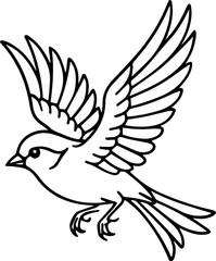 Sparrow outline drawing Svg Png