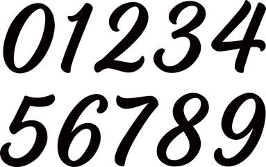 Cursive number 1 - 10 svg png
