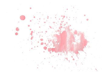 Pink splash watercolor brush isolated on transparent background