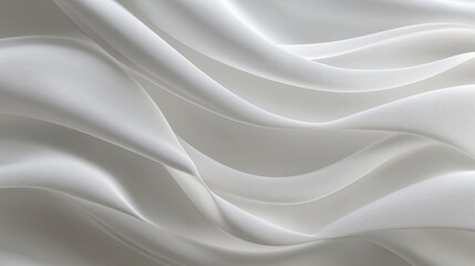 Obraz premium Elegant white fabric with gentle waves and subtle textured patterns