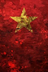Vibrant celebration of vietnam national day with artistic red and gold accents.Independence Day of Vietnam. Watercolor illustartion. Vertical banner. Copy space. Flag of Vietnam