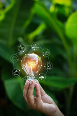 light bulbs green on background