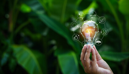 light bulbs green on background