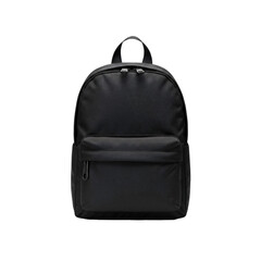 Sleek Black Backpack Isolated Modern Travel School Bag Dark Background