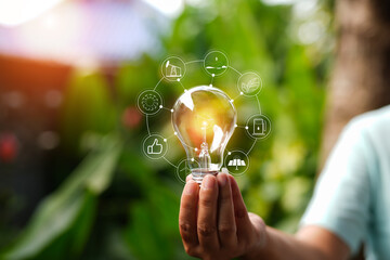 light bulbs green on background