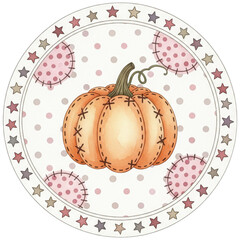 A whimsical pumpkin design evokes the essence of fall with intricate detail and autumnal charm. It is a perfect illustration for celebrating autumn and its many facets.