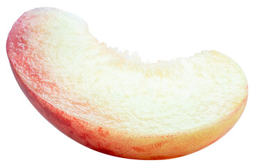 Yellow Snow Peach isolated on white background, Fresh White Peach on White Background With clipping path, High resolution photography PNG file.