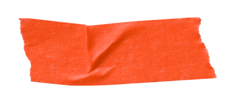 red crumpled torn tape isolated on transparent background