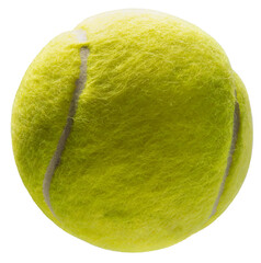 Yellow Tennis ball floating in the air isolated on a white background, Yellow Tennis ball on white Background With clipping path PNG file.
