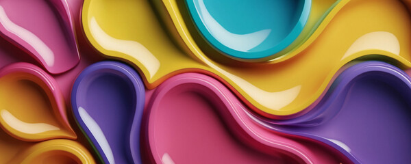 Vibrant swirls of multicolored paint create an abstract fluid art background