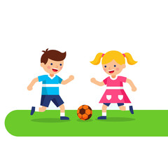 children playing soccer