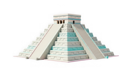 Ai generated image of mayan pyramid isolated on transparent background