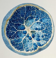 Cross-Section of a Plant Stem Showing Vascular Tissues