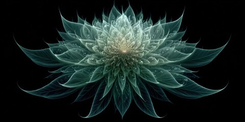 Striking Digital Art of a Glowing Lotus Flower with Futuristic Design