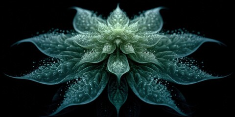Detailed Overview of Cannabis Plant with Water Droplets